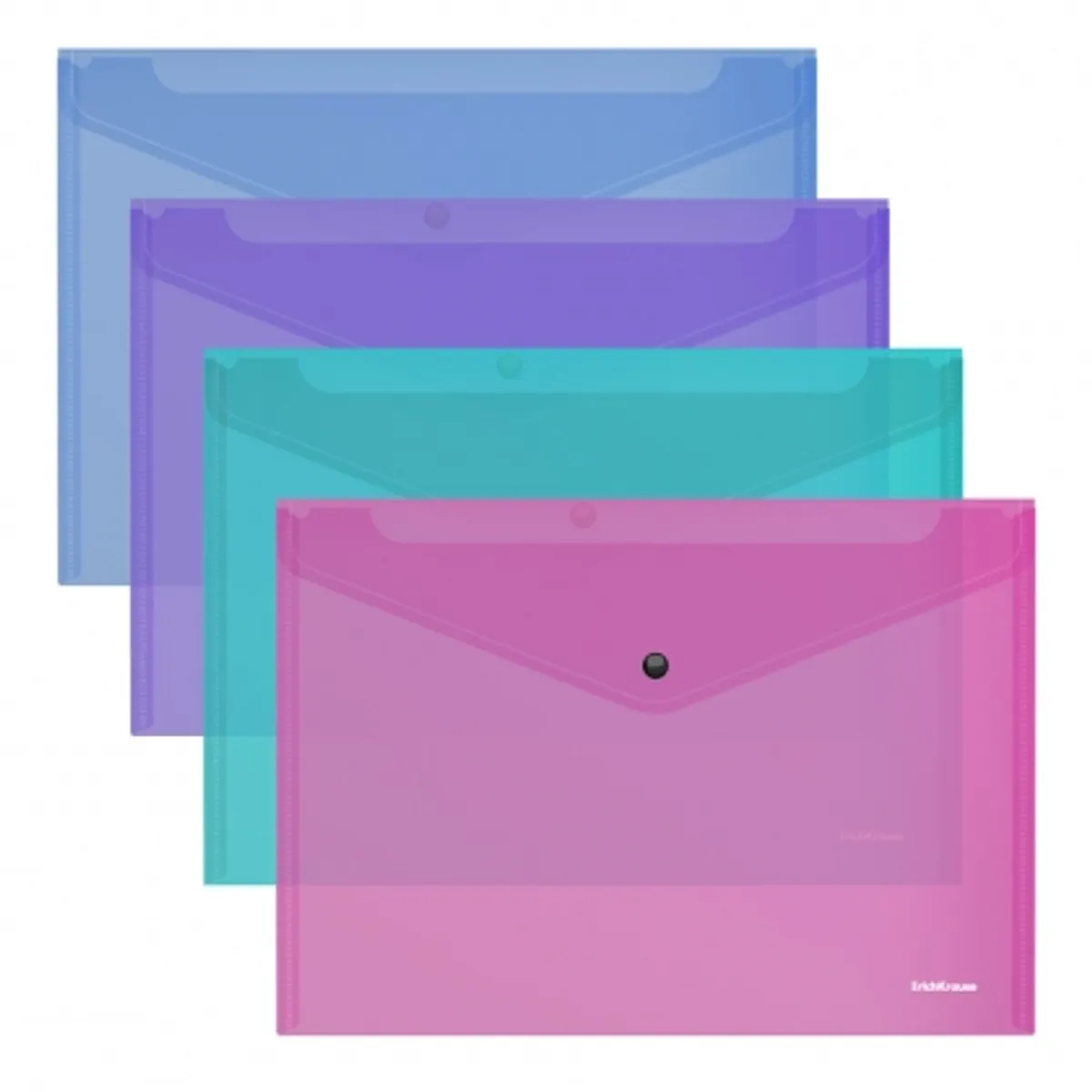 Папка с копче ErichKrause® Glossy Vivid A5+, 4 цвята микс