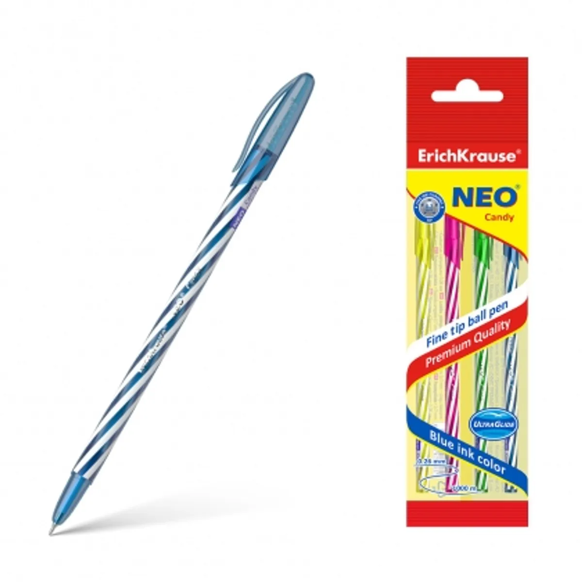 Химикалка ErichKrause Neo® Stick Candy 0.7 mm, блистер