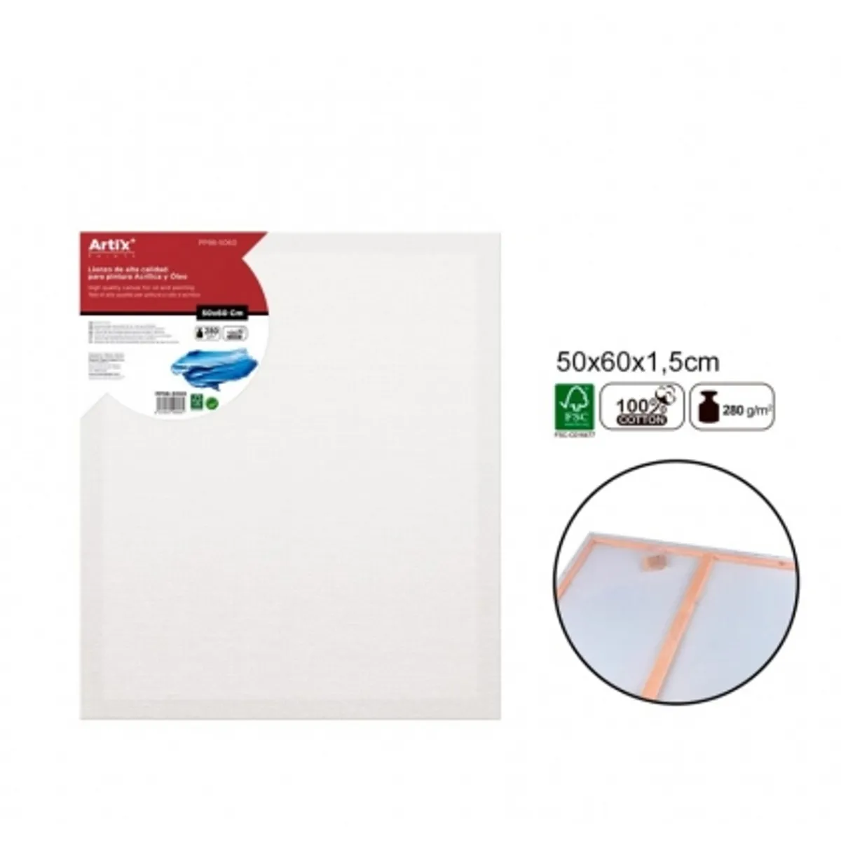 Платно за рисуване MP Artix с рамка, 280 g/m², 50х60 см.
