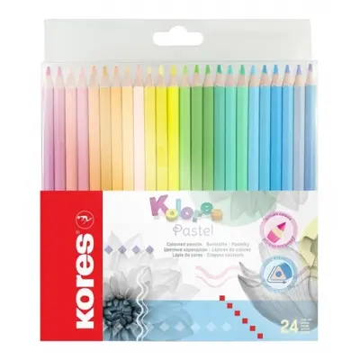 Корица на „Комплект цветни моливи KORES Kolores Pastel 24 цвята“