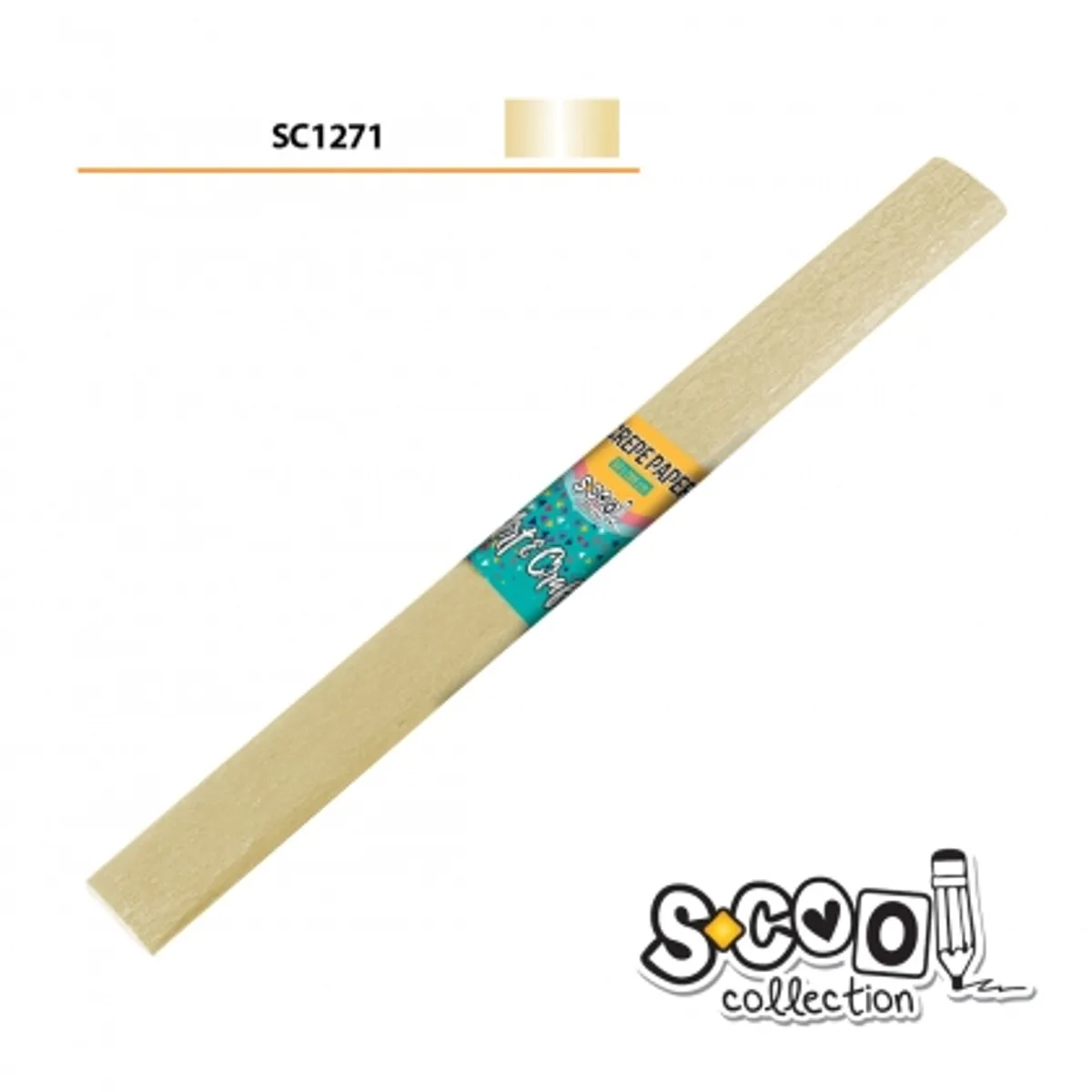 Креп хартия S-COOL ПЕРЛА ЗЛАТО, 50 х 200 cm