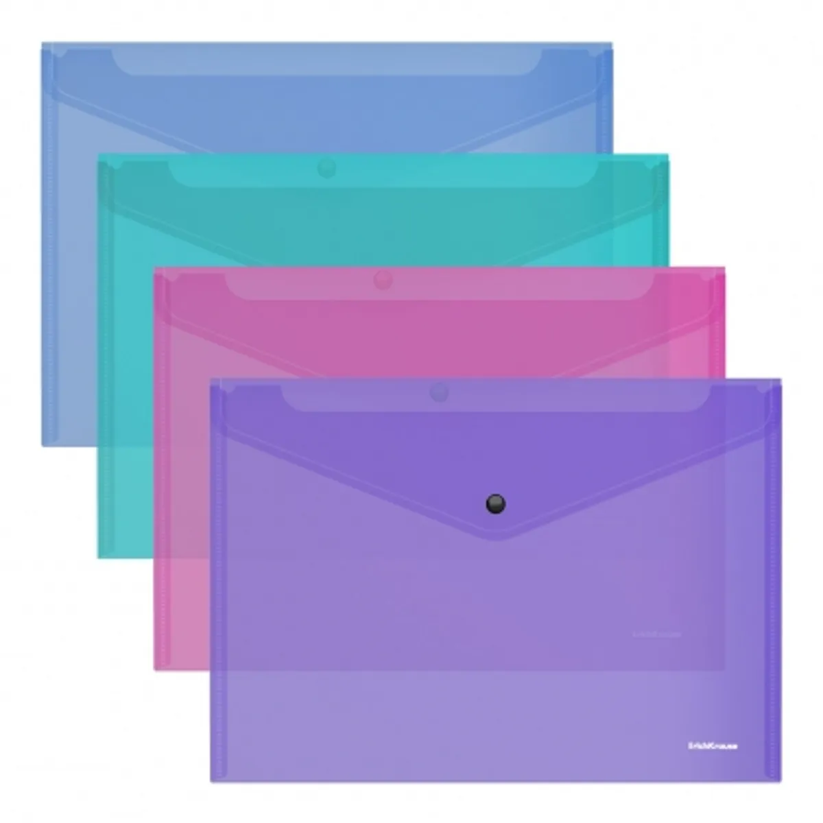 Папка с копче ErichKrause® Glossy Vivid A4, полупрозрачна