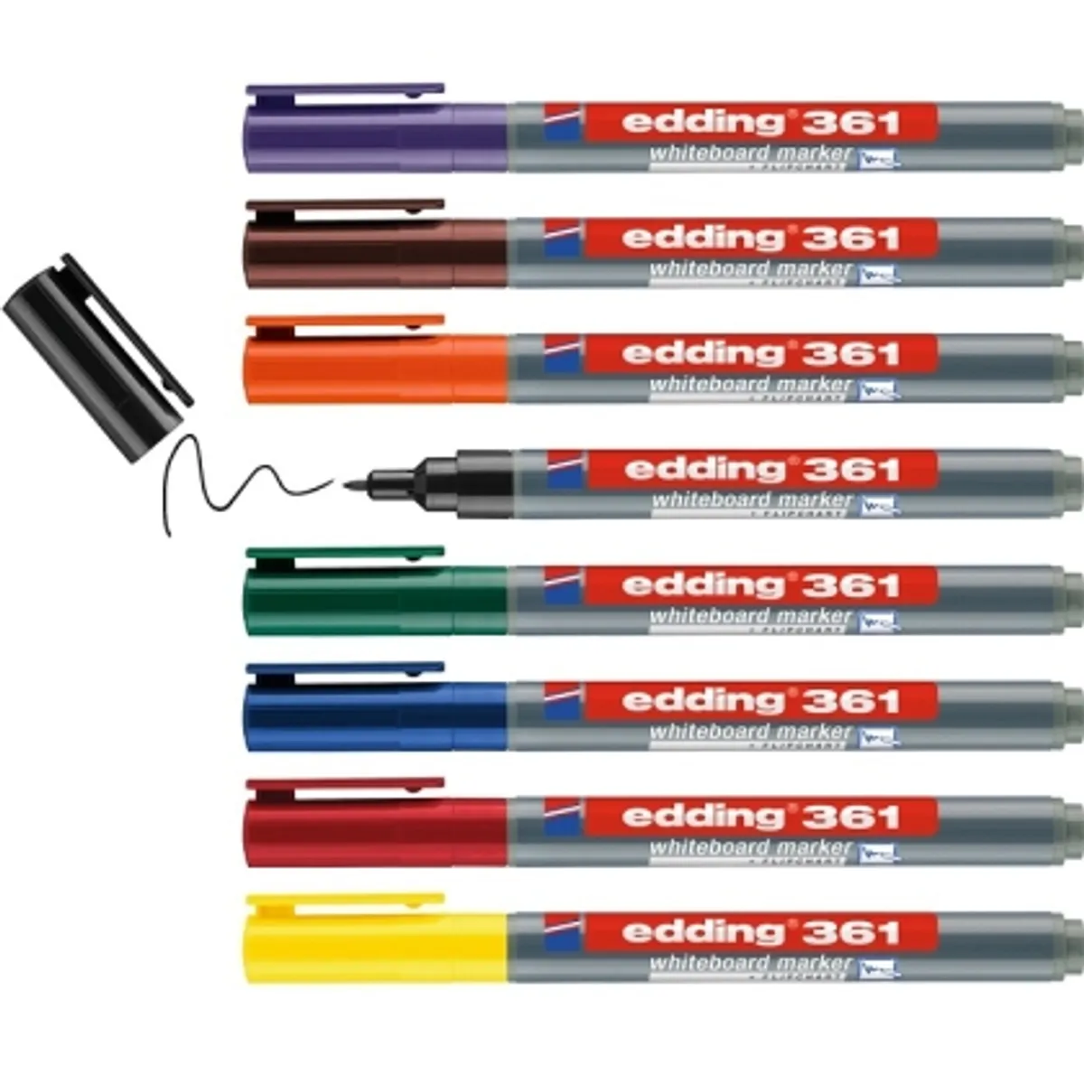 Маркер edding® 361 за бяла дъска, 8 цвята комплект — снимка 2