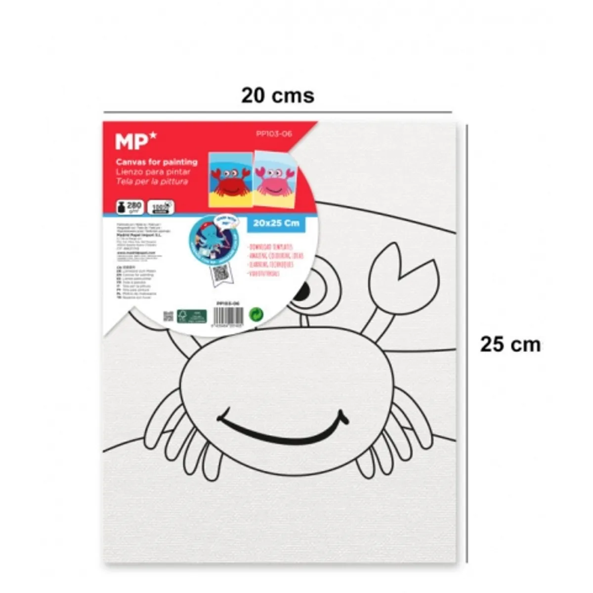 Платно за рисуване MP Artix с рамка РАК, 280 g/m², 20х25 см., снимка 1