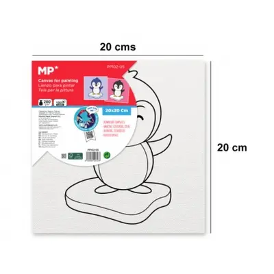 Корица на „Платно за рисуване MP Artix с рамка ПИНГВИН 280 g/m², 20х20 см.“