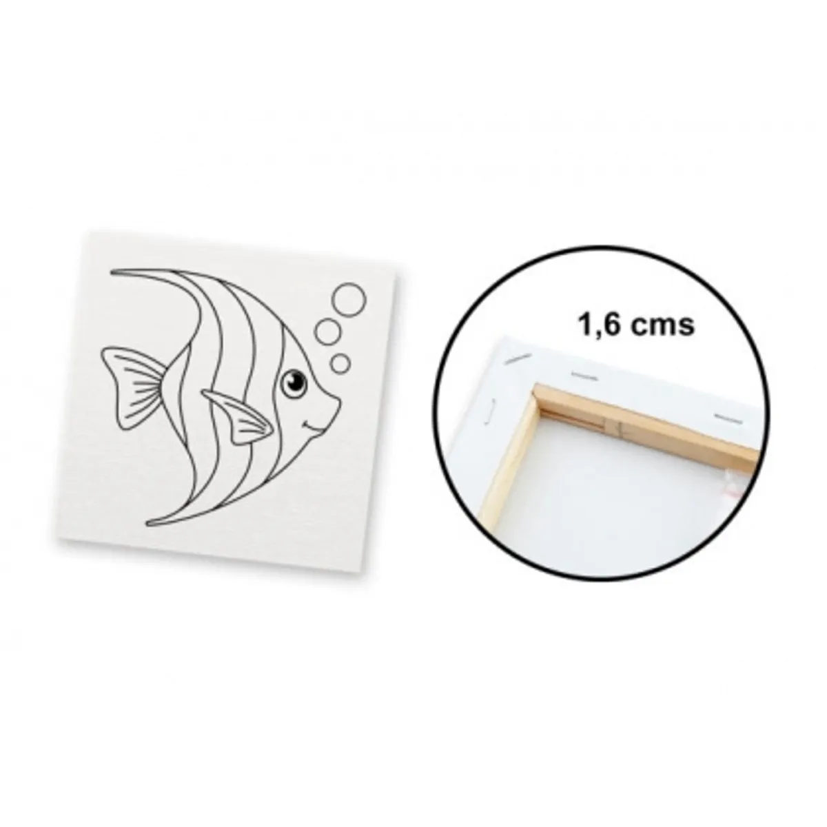 Платно за рисуване MP Artix с рамка РИБА, 280 g/m², 20х20 см., снимка 2