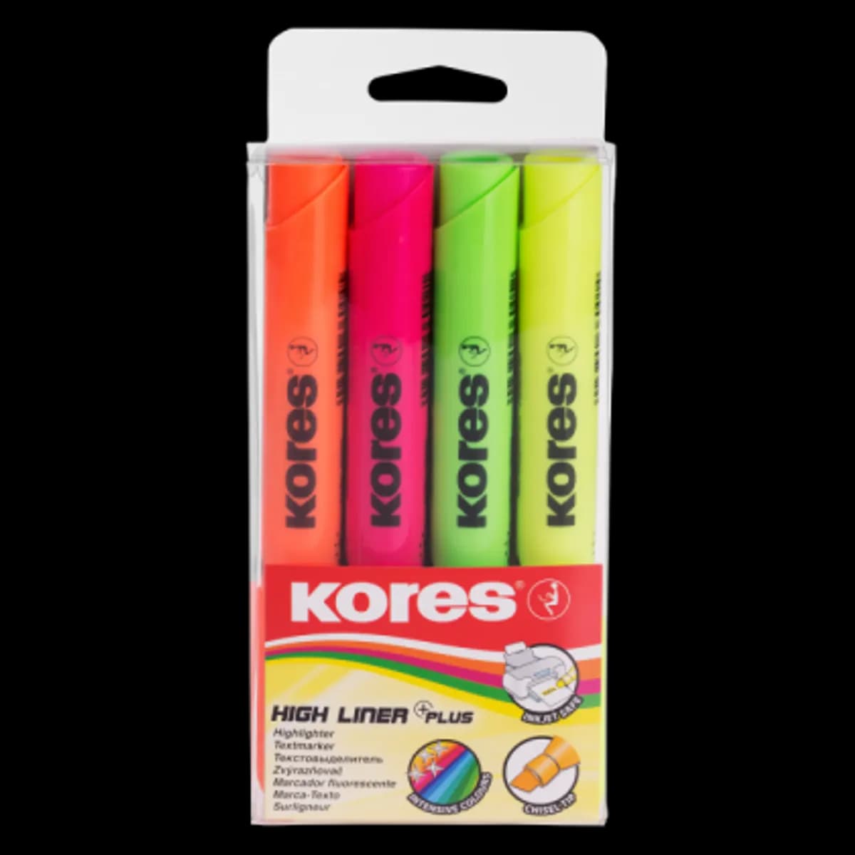 Mаркери KORES Highliner Plus, комплект 4 цвята, снимка 1