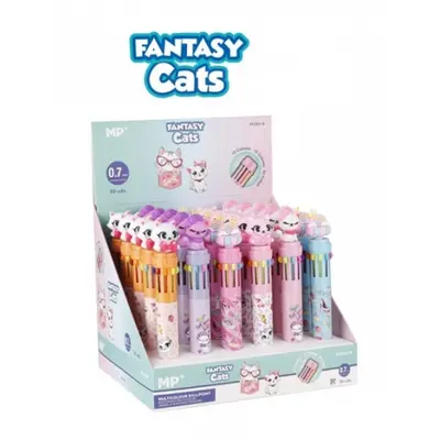 Корица на „Автоматична химикалка MP FANTASY CATS, 10 цвята, 0.7 mm - PE253-18“