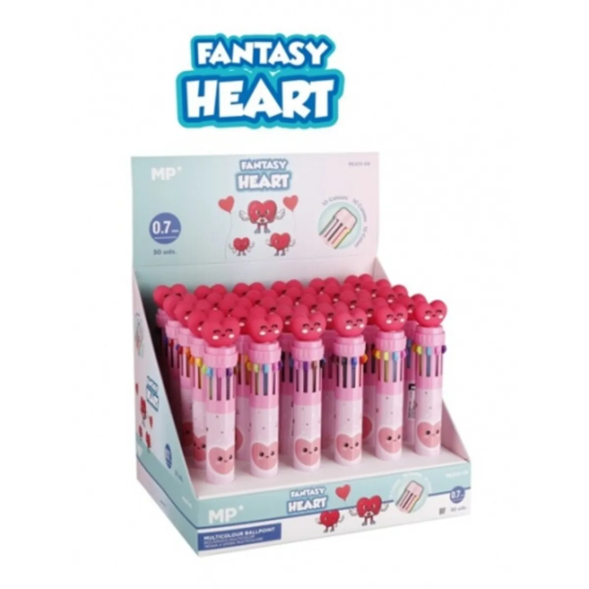 Автоматична химикалка MP FANTASY HEART, 10 цвята, 0.7 mm - PE253-09, снимка 1