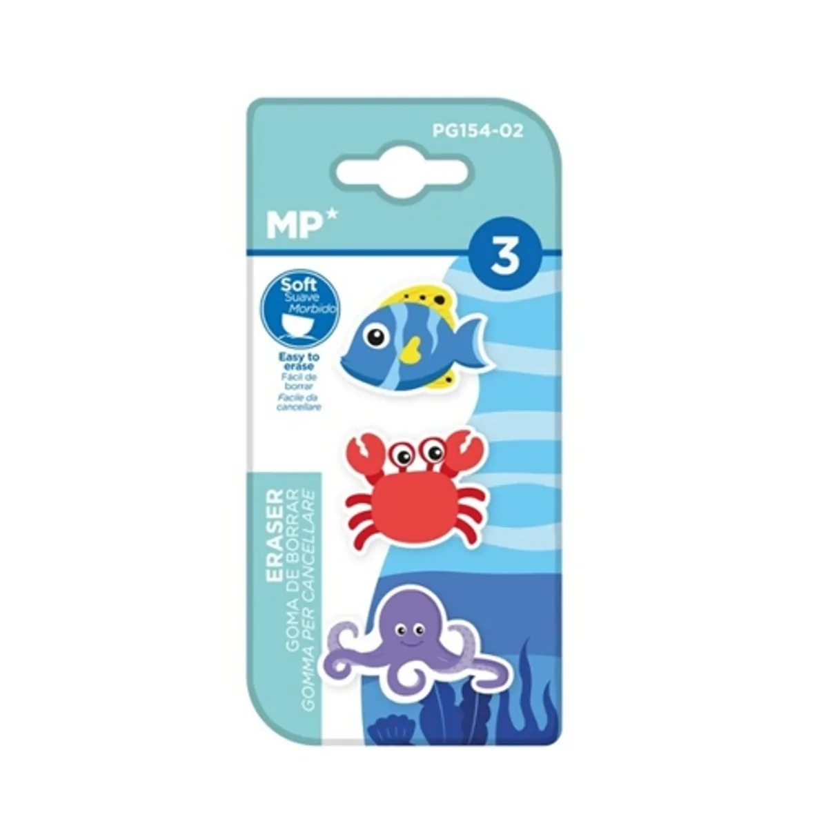 Гумички MP CREATIVE FISH, 3 броя в блистер