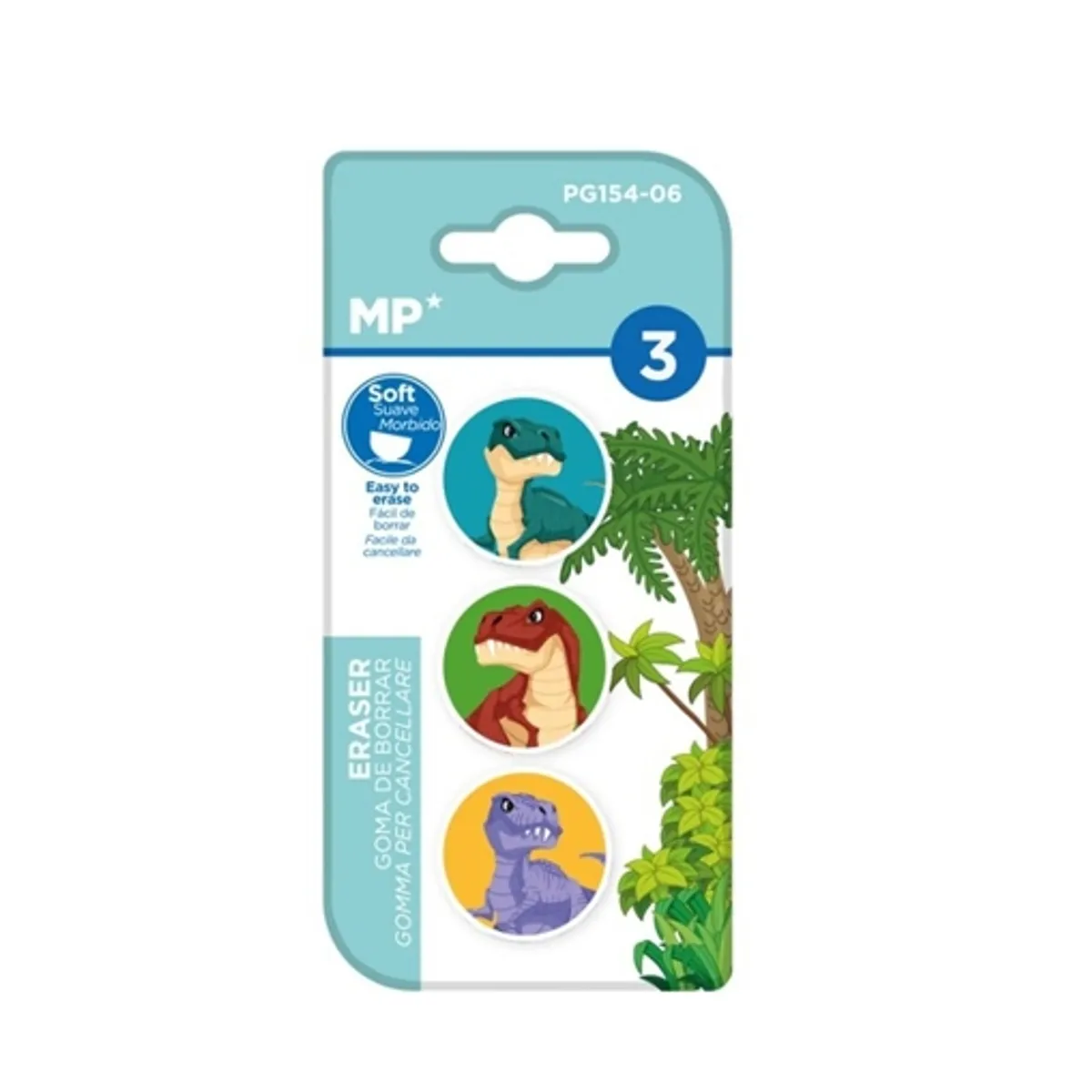 Гумички MP CREATIVE Dino, 3 броя в блистер