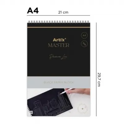 Корица на „Скицник за рисуване с черни листа MP Artix, А4, 40 листа“
