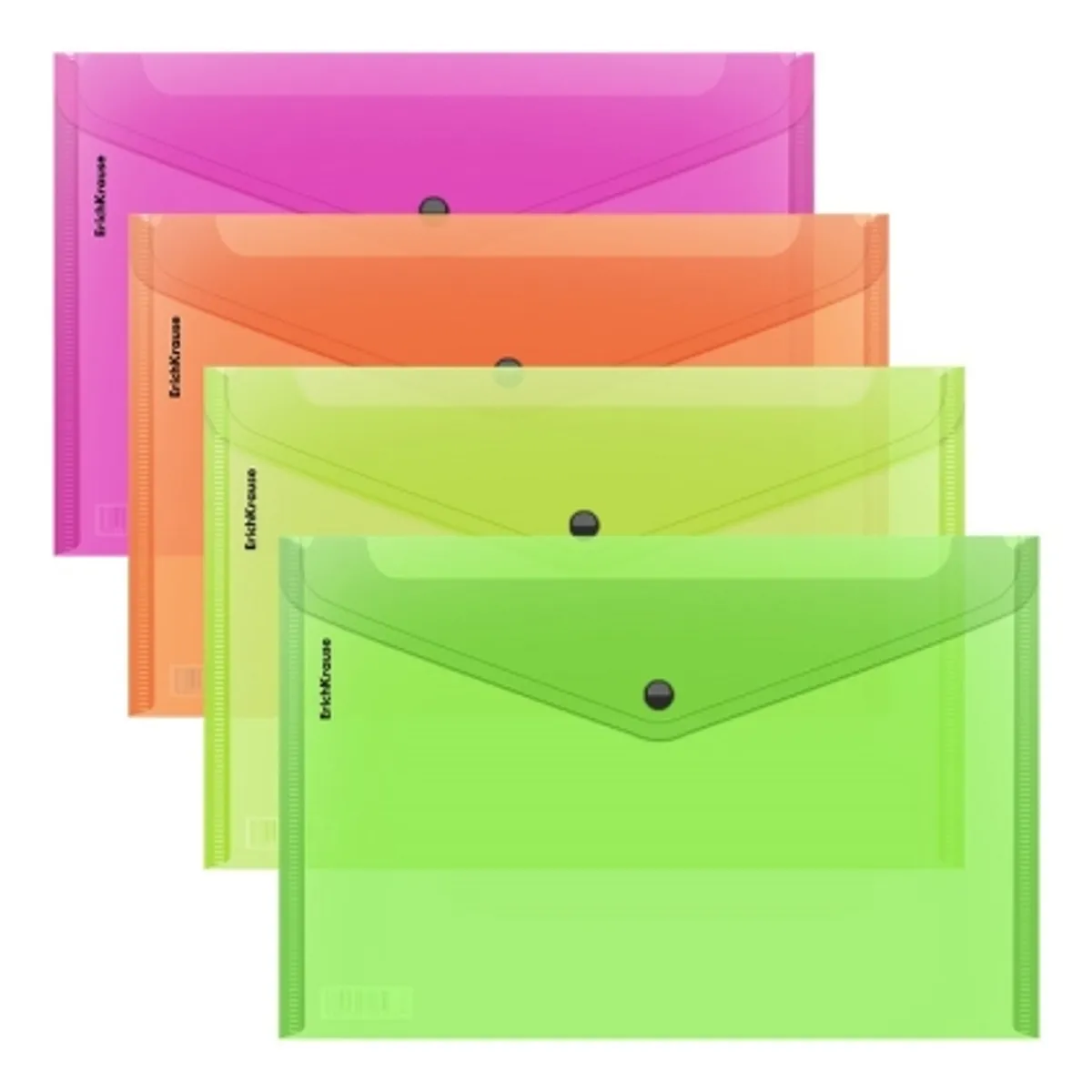 Папка с копче ErichKrause® Glossy Neon А4, полупрозрачна