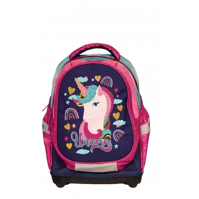 Корица на „Анатомична раница S-COOL Unicorn Dark Blue, с твърдо дъно“