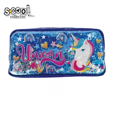 Корица на „Несесер S-COOL® UNICORN DARK BLUE PVC брокат"