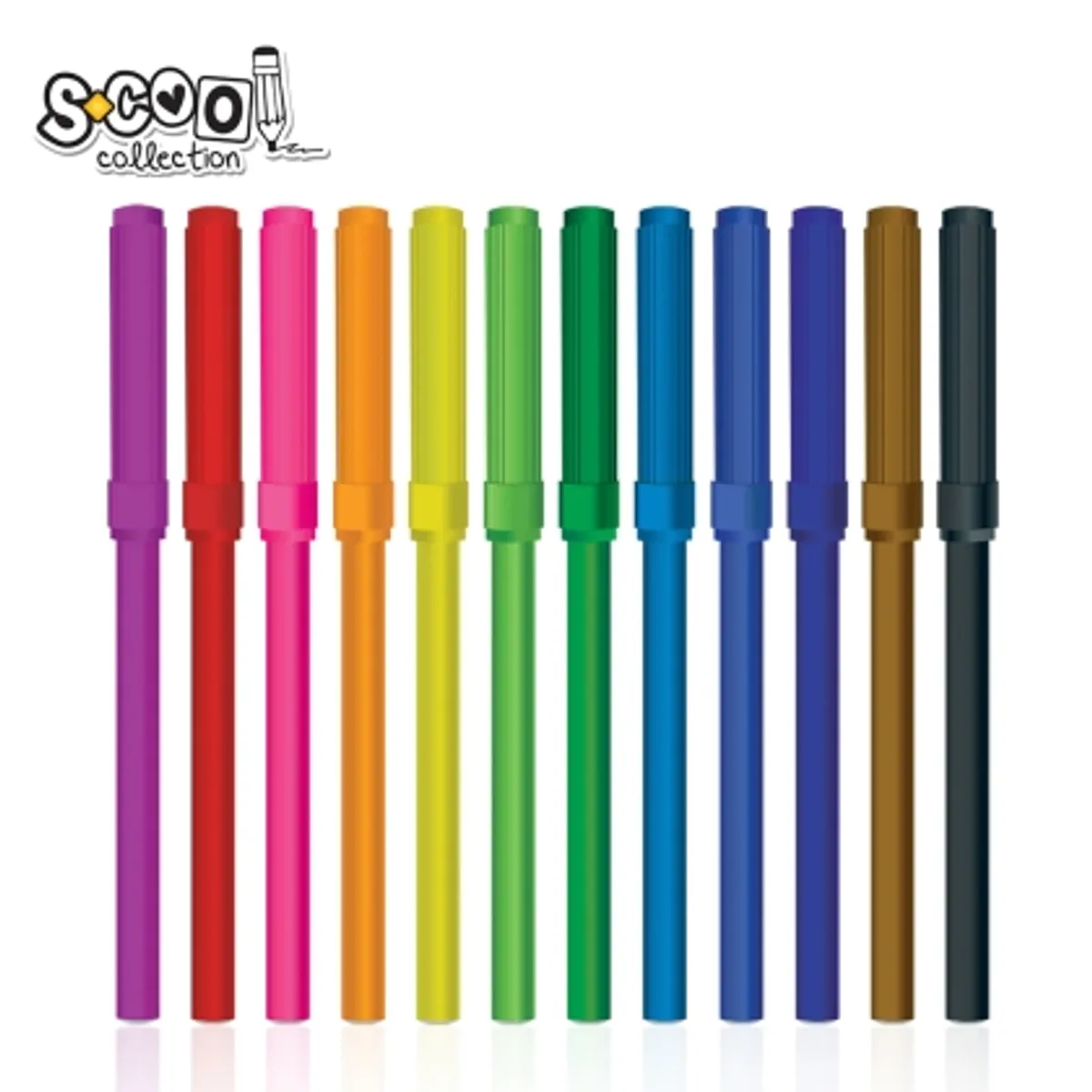 Флумастери S-COOL комплект 12 цвята класик — снимка 2