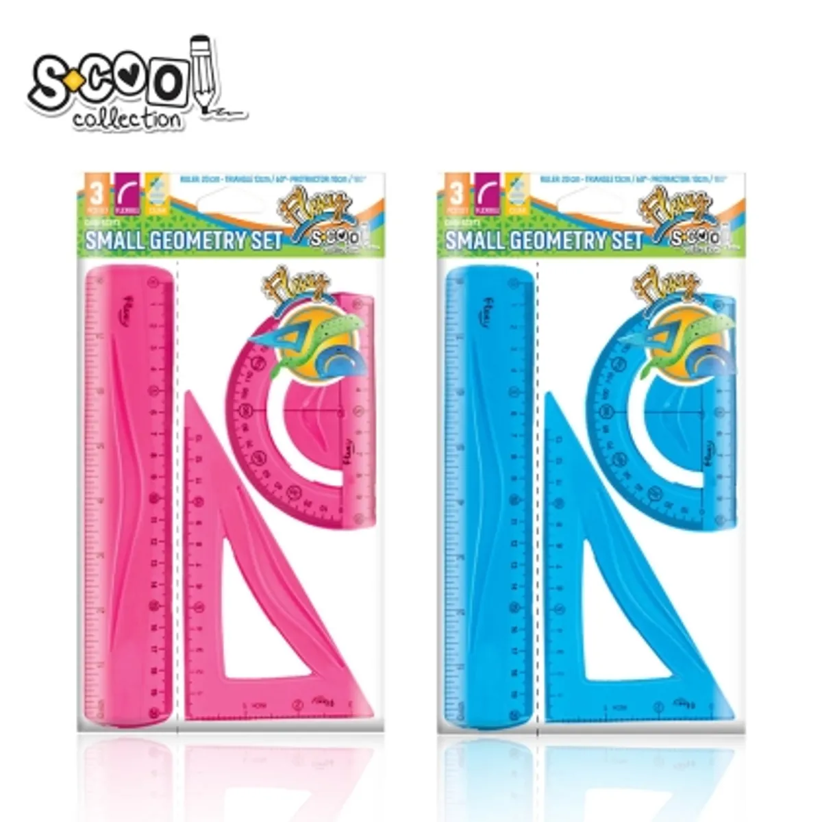 Комплект за чертане S-COOL Flexy, 3 части
