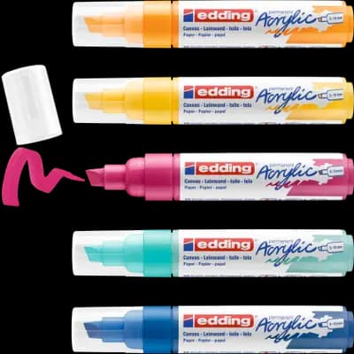Корица на „Маркер edding® 5000 Акрилен BROAD ABSTRACT, комплект 5 цвята, 5-10mm"