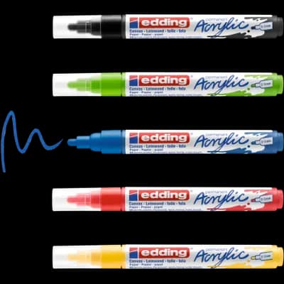 Корица на „Маркер edding® 5100 Акрилен BROAD MEDIUM BASIC, комплект 5 цвята"