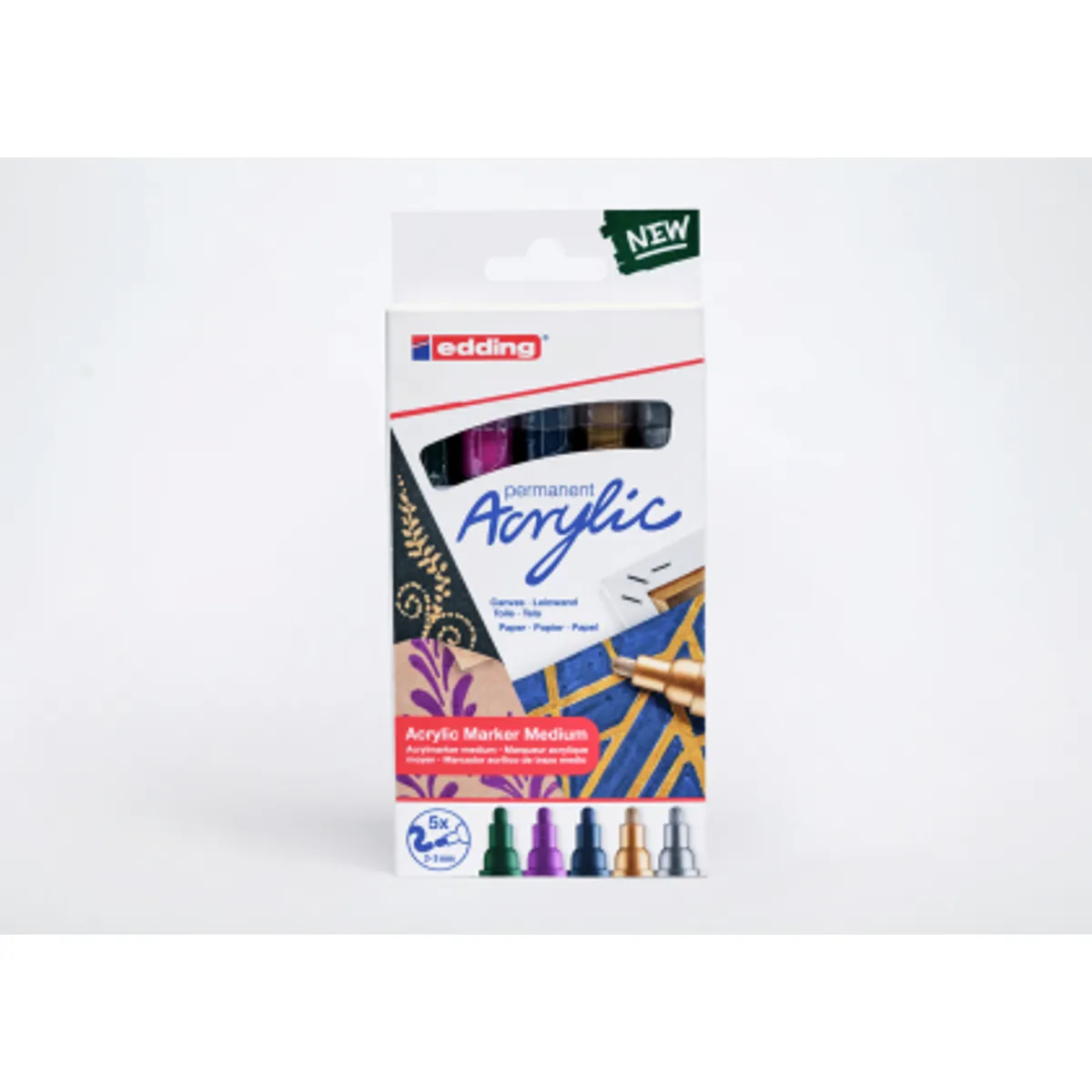 Маркер edding® 5100 Акрилен FESTIVE, комплект 5 цвята — снимка 3