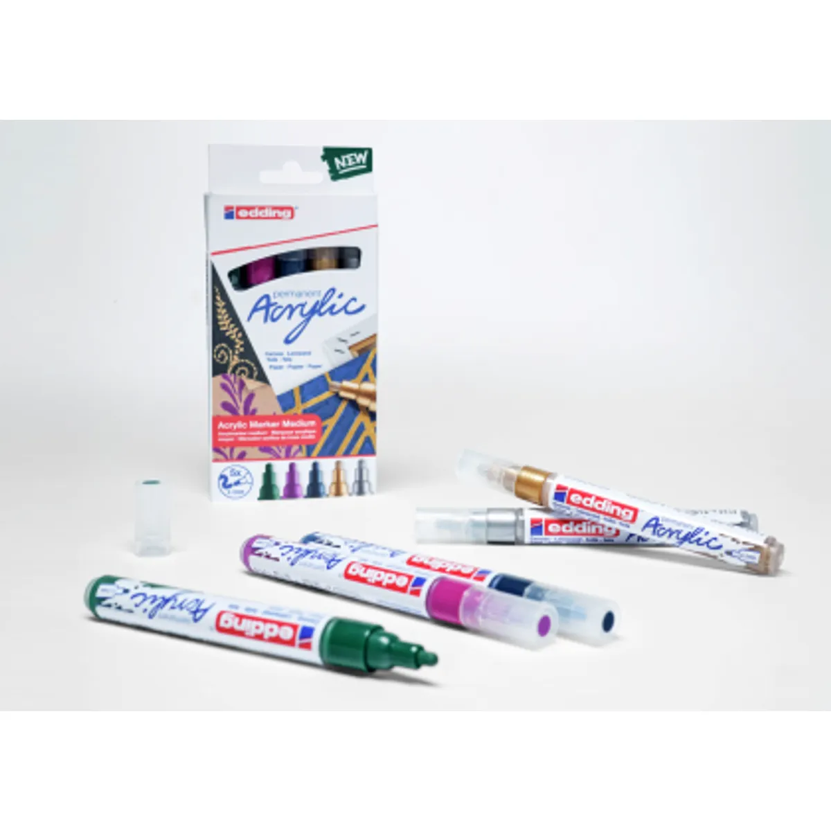 Маркер edding® 5100 Акрилен FESTIVE, комплект 5 цвята — снимка 4
