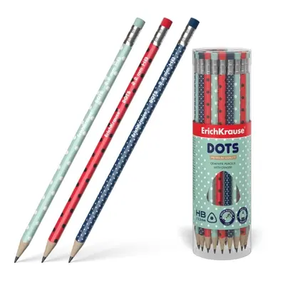 Корица на „Графитен молив ErichKrause® Dots 2.2 mm, триъгълен с гумичка, HB /в туба 42 бр./“