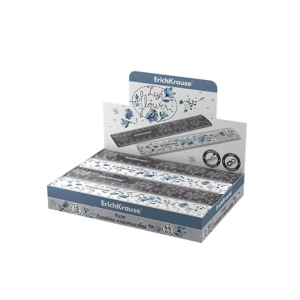 Пластмасова линия ErichKrause® Frozen Beauty, 15 см (в дисплей 44 бр.) — снимка 1