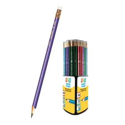 Корица на „Графитен молив SIVO Metallic, триъгълен, с гумичка HB /в дисплей 72 бр./“