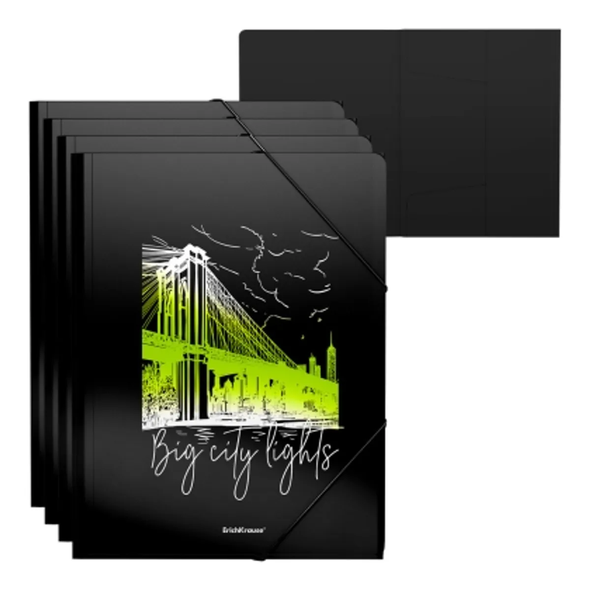 Папка с ластик ErichKrause® Night Lights, А4, снимка 1