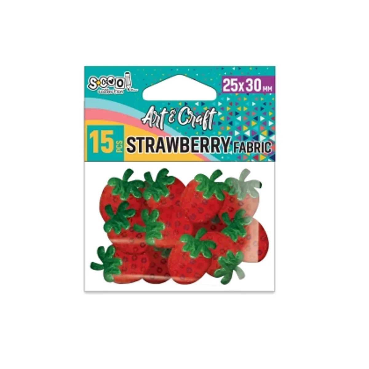 Ягоди от текстил S-COOL за декорация, 15 бр.