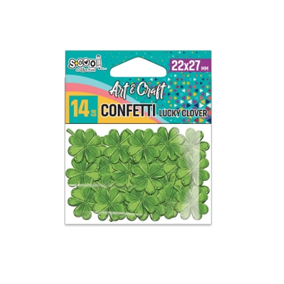 Конфети четирилистна детелина S-COOL за декорация, 14 гр.