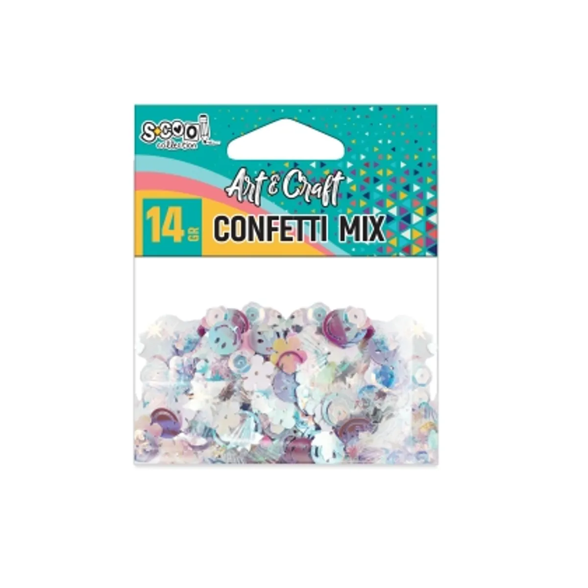 Конфети металик S-COOL за декорация, 14 гр. микс
