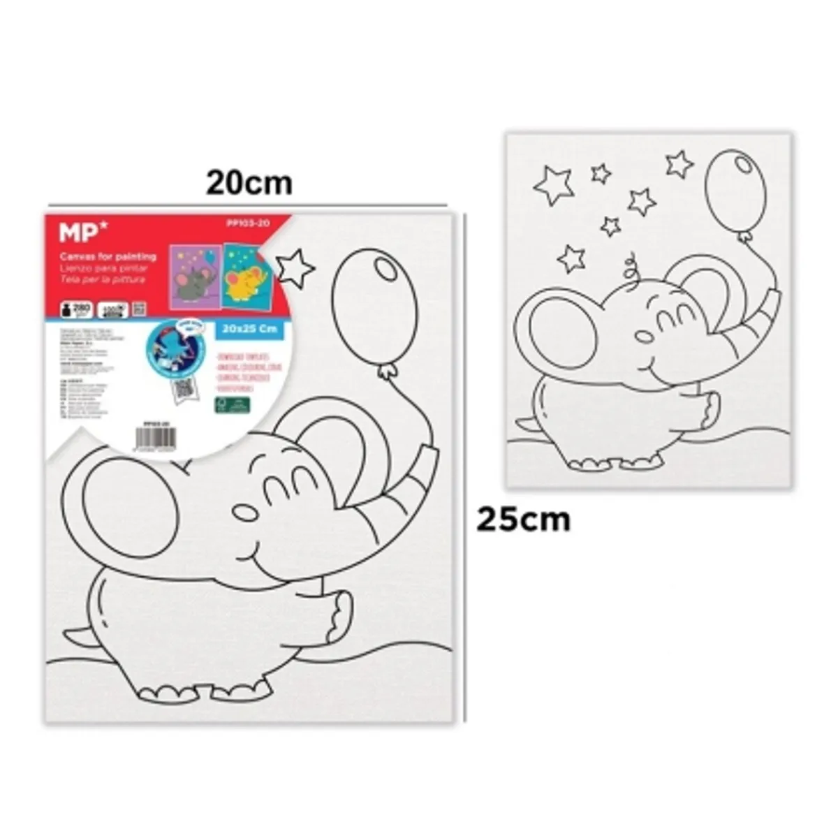 Платно за рисуване MP Artix с рамка СЛОНЧЕ, 280 g/m², 20х25 см.