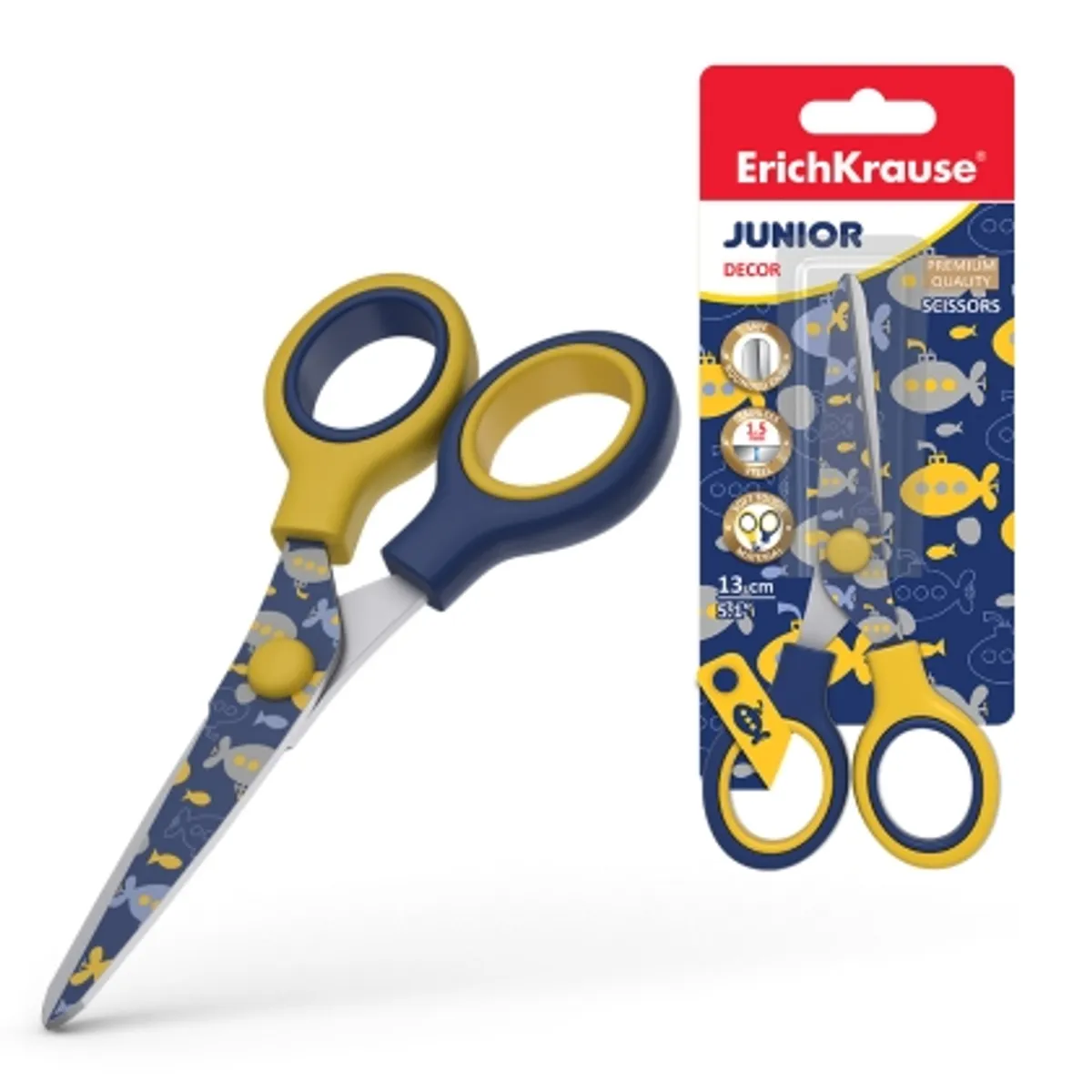 Ножица ErichKrause Junior® Decor Submarine, 13 см, снимка 1