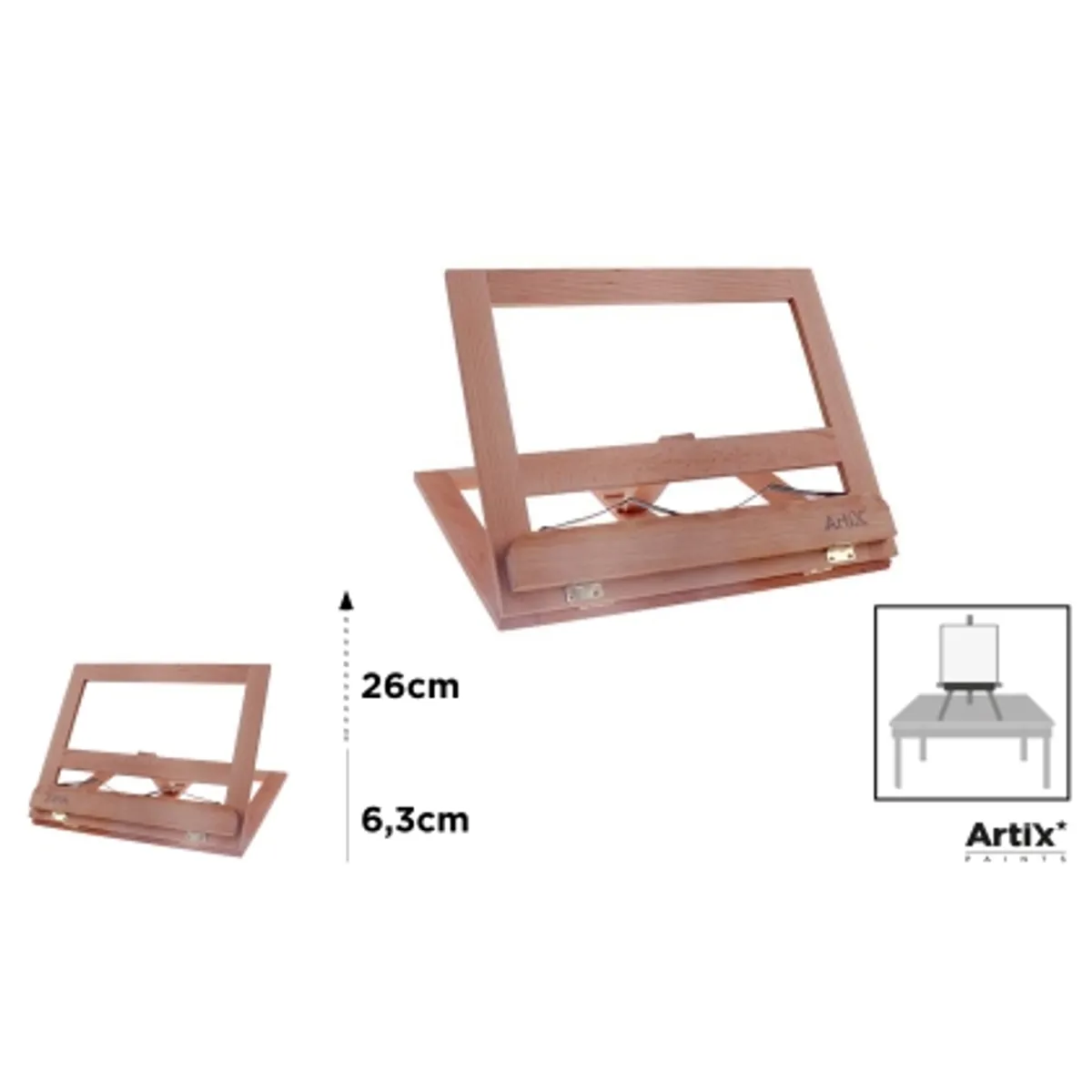 Дървен настолен статив MP Artix за рисуване 34.5 x 26 x 6.5 cm., снимка 2