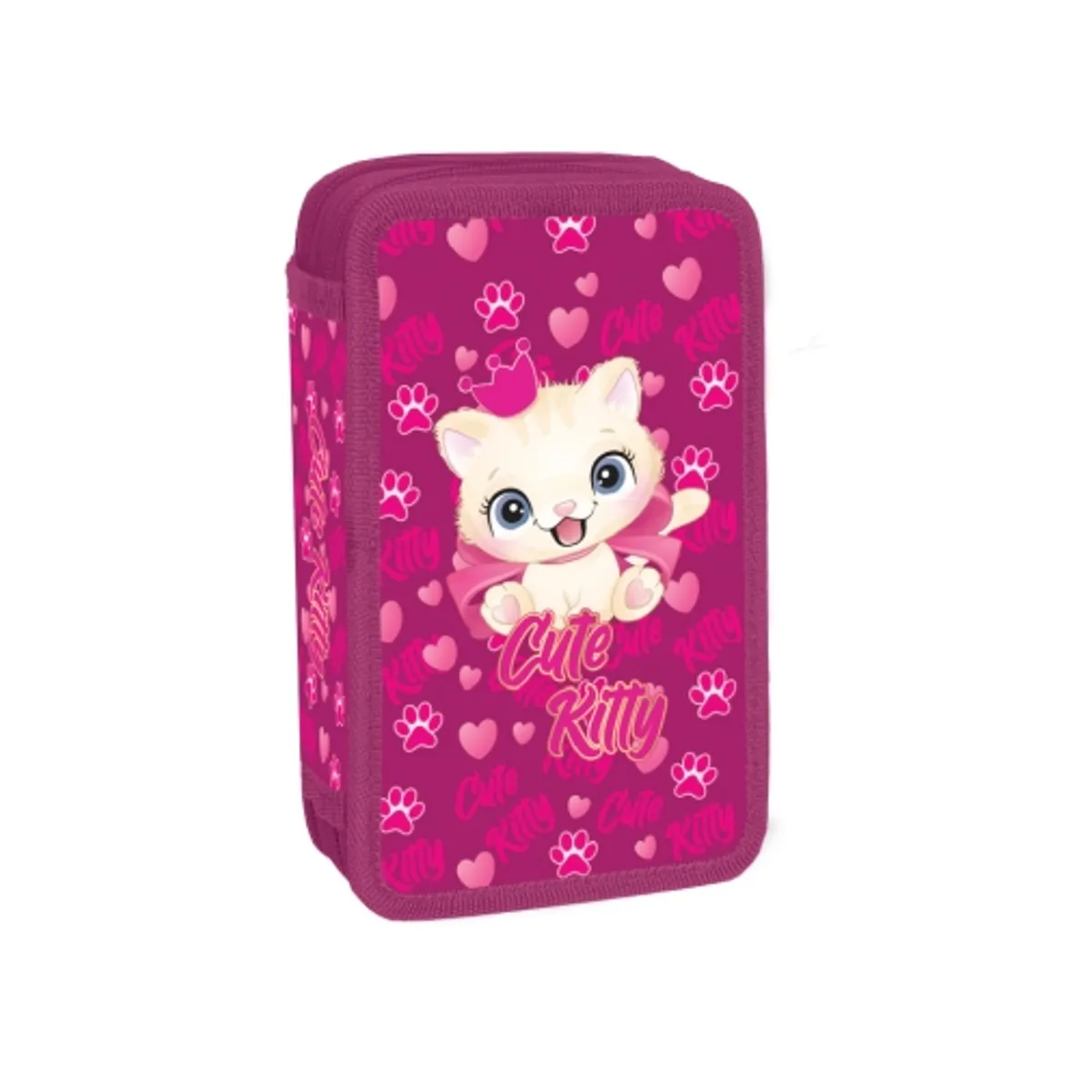 Несесер с 2 ципа S-COOL® CUTE KITTY, 29 части — снимка 1