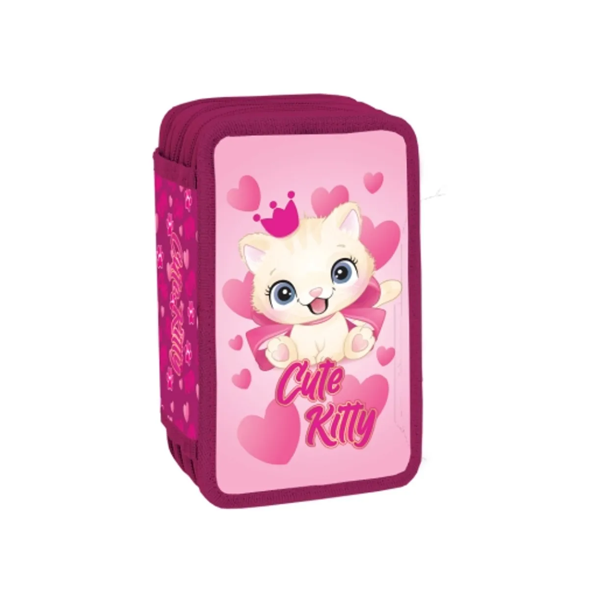 Несесер с 3 ципа S-COOL® CUTE KITTY, 39 части — снимка 1