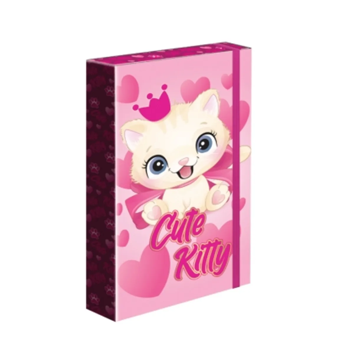 Картонена кутия с ластик S-COOL А4, Cute Kitty