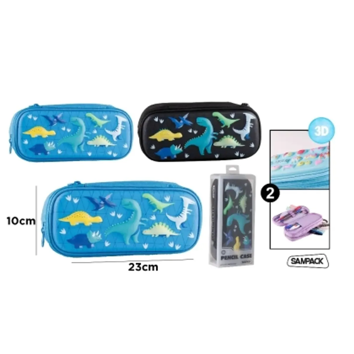 Несесер MP SAMPACK "Dino" 3D релефен с 2 ципа — снимка 2