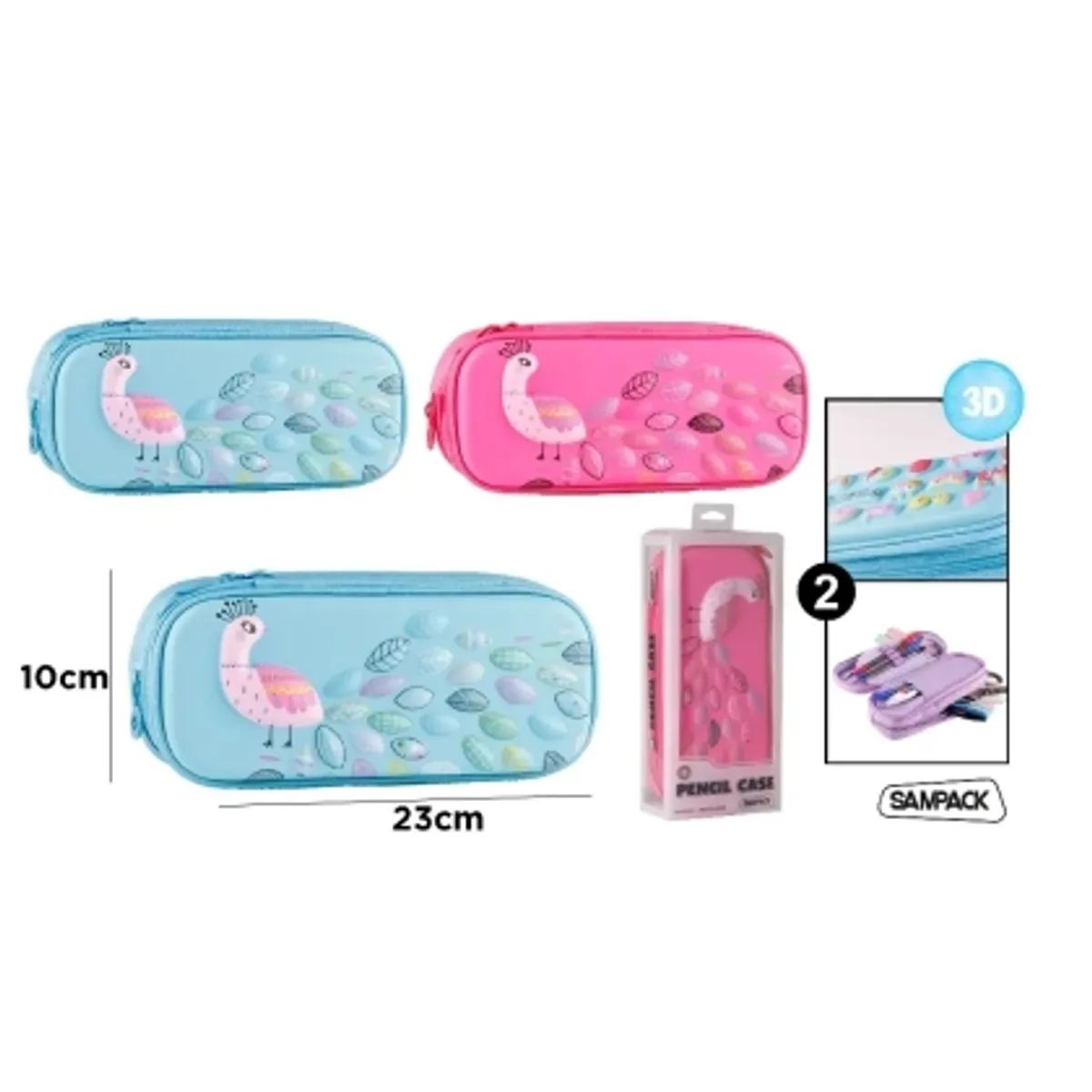 Несесер MP SAMPACK Birdy 3D релефен с 2 ципа — снимка 2