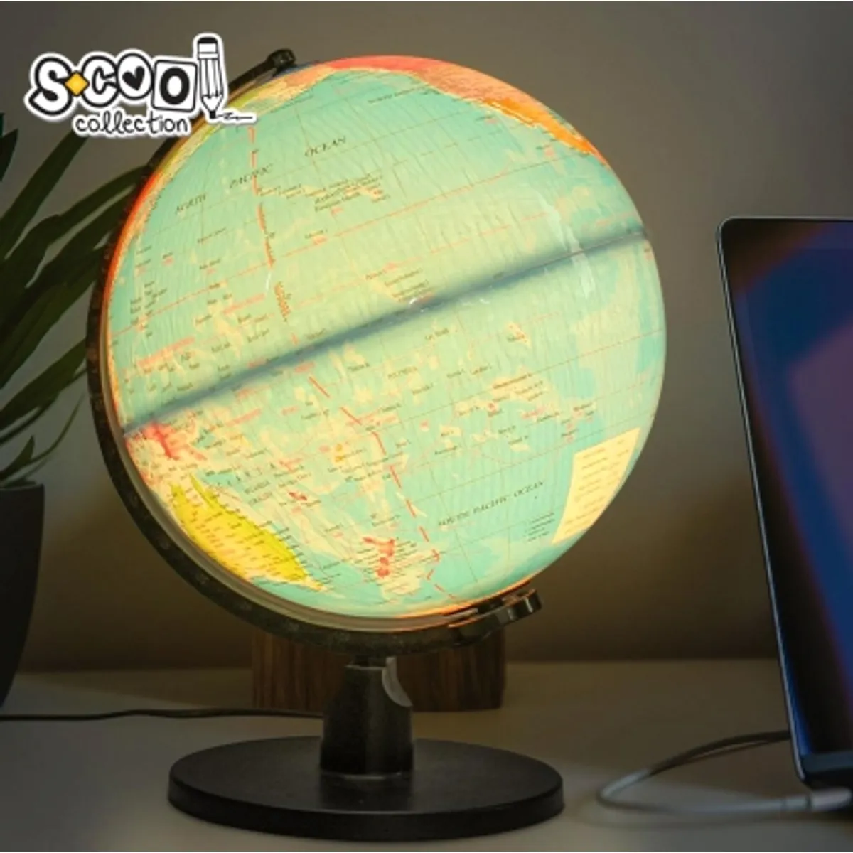 Глобус светещ S-COOL 32 см, PVC — снимка 2