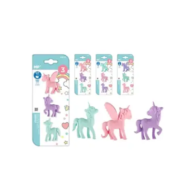 Корица на „Комплект гумички Unicorn MP за молив, 3 бр. гуми в блистер"