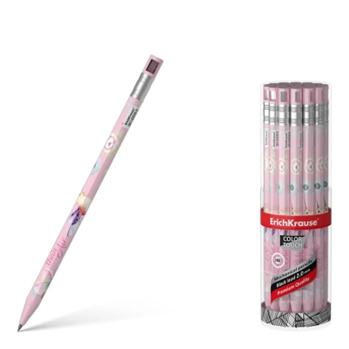 Автоматичен молив ErichKrause® Color Touch Colibri 2.00 mm с острилка, HB /в туба 24 бр./ — снимка 1