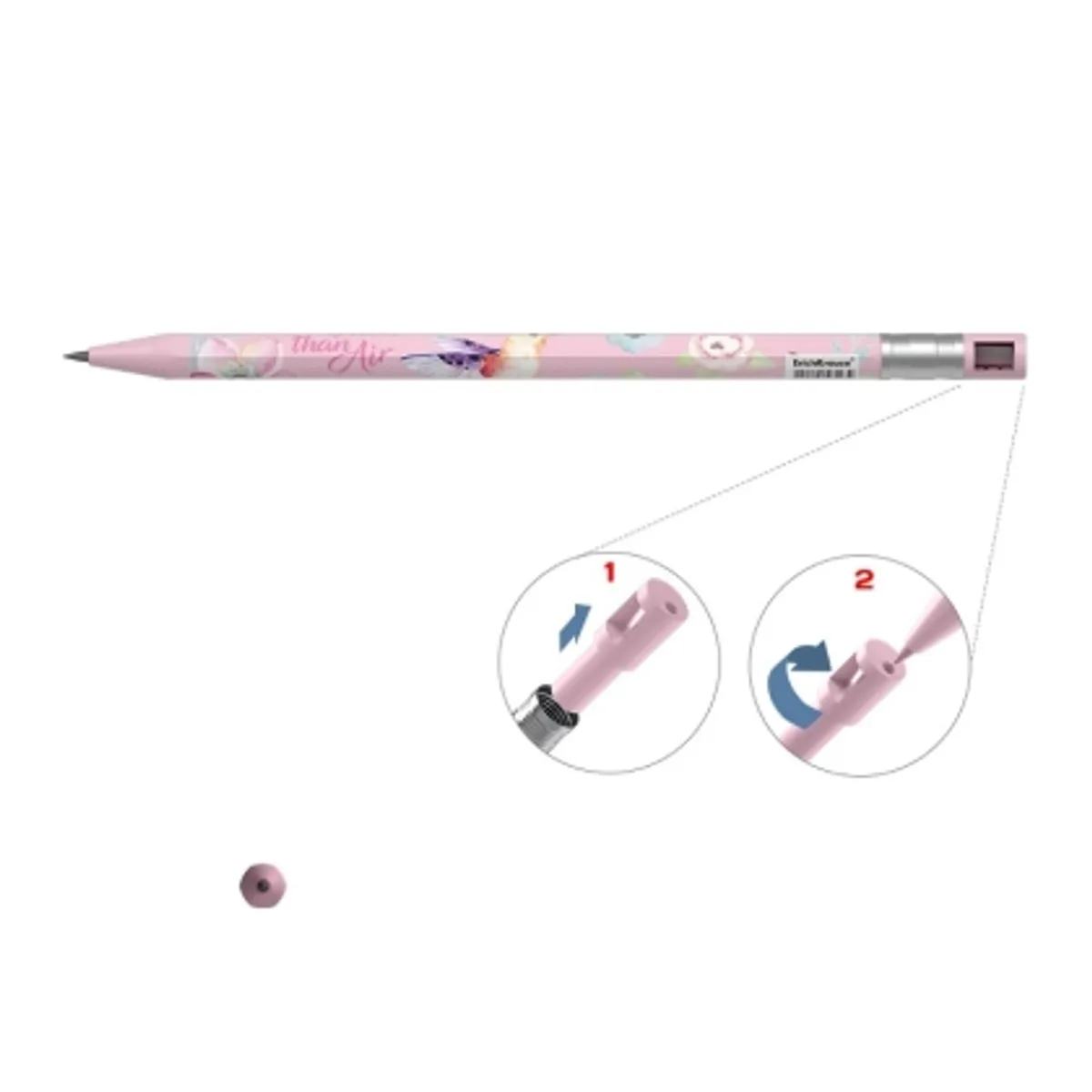 Автоматичен молив ErichKrause® Color Touch Colibri 2.00 mm с острилка, HB /в туба 24 бр./ — снимка 2
