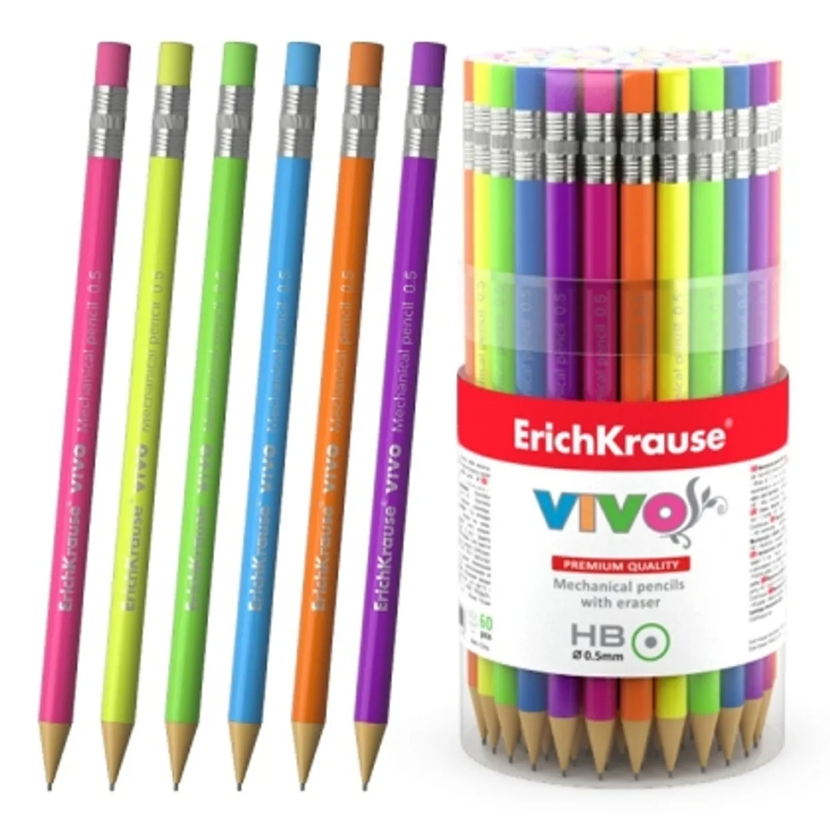 Автоматичен молив ErichKrause Vivo® 0.5 mm с гумичка, HB, снимка 1