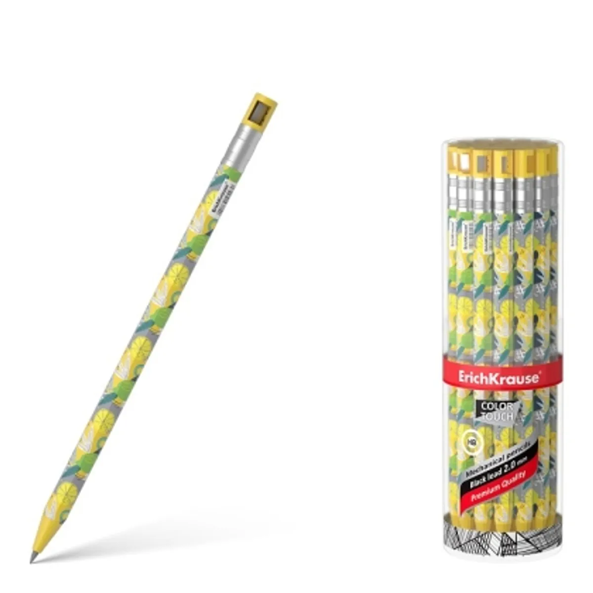 Aвтoматичен молив ErichKrause® Color Touch Lime 2.0 mm с острилка, HB / в туба 24 бр./ — снимка 1