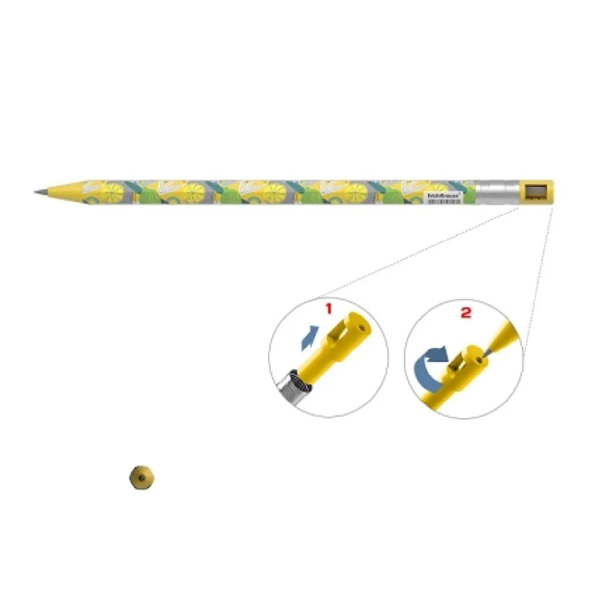Aвтoматичен молив ErichKrause® Color Touch Lime 2.0 mm с острилка, HB / в туба 24 бр./ — снимка 2