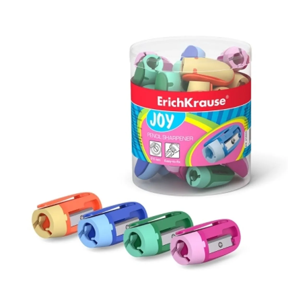 Острилка ErichKrause JOY® асорти /в туба 48 бр./, снимка 1