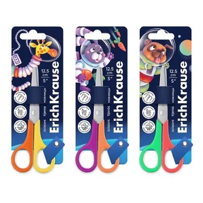 Корица на „Ножица ErichKrause® FunCut Space Animals 12.5 см, асорти (блистер 1 бр.)“