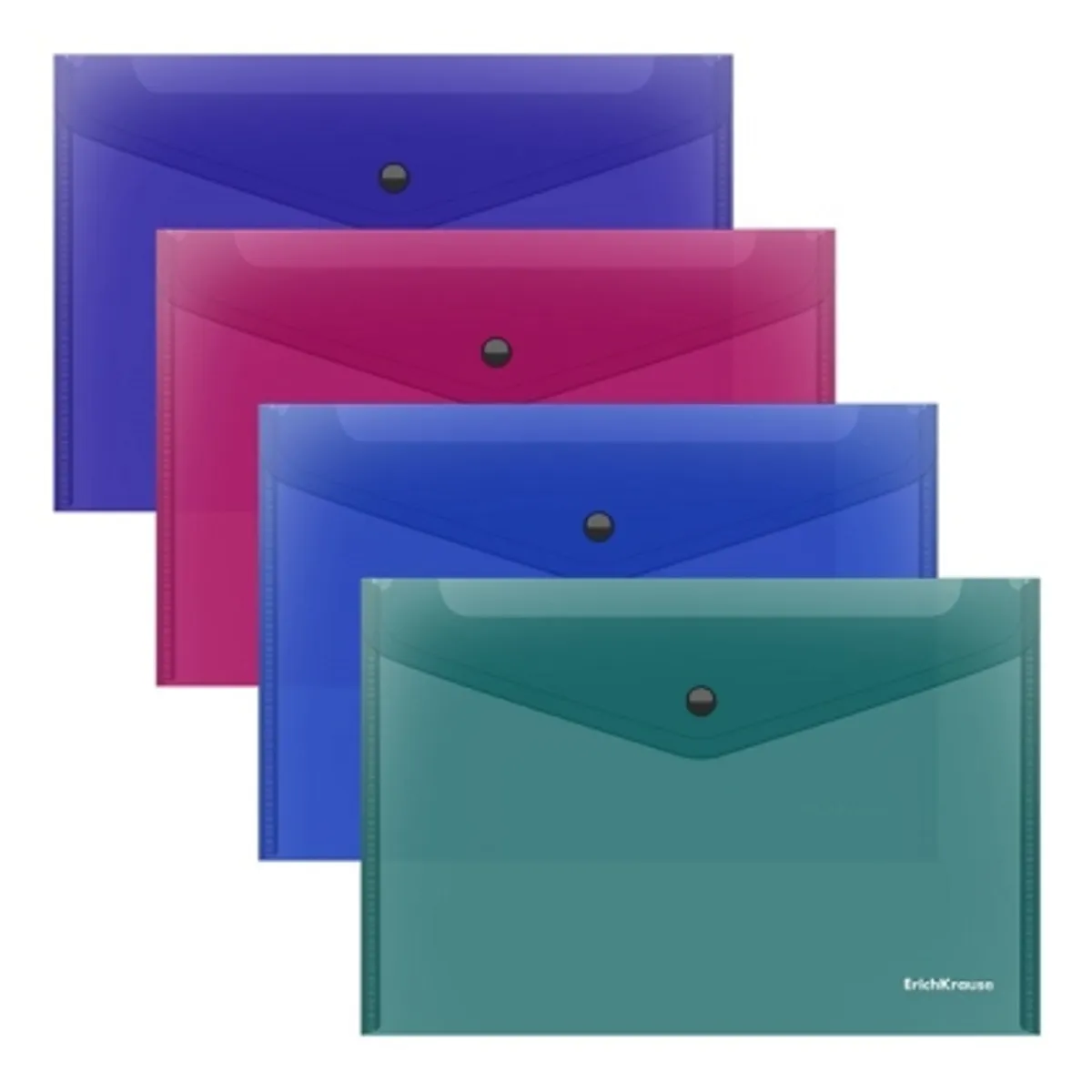 Папка с копче ErichKrause® Glossy Vivid, B5, полупрозрачна, микс
